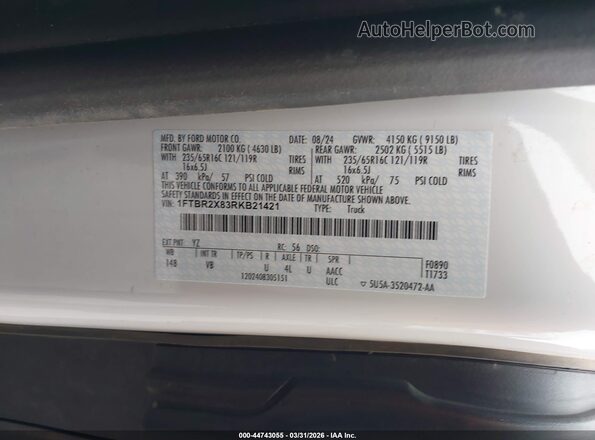 1FTBR2X83RKB21421 2024 FORD TRANSIT-250 Белый Вид подкапотного пространства
