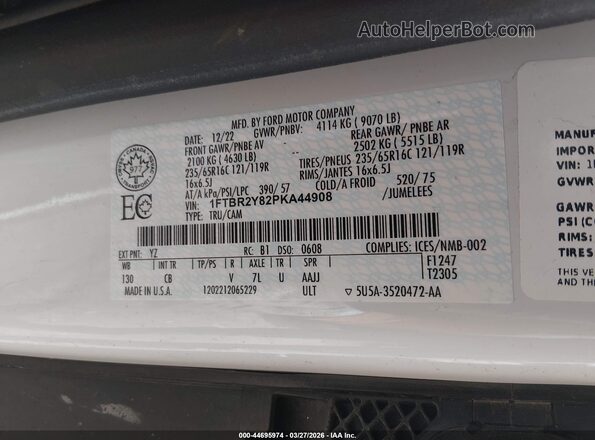 1FTBR2Y82PKA44908 2023 FORD TRANSIT-250 CARGO White Widok komory silnika