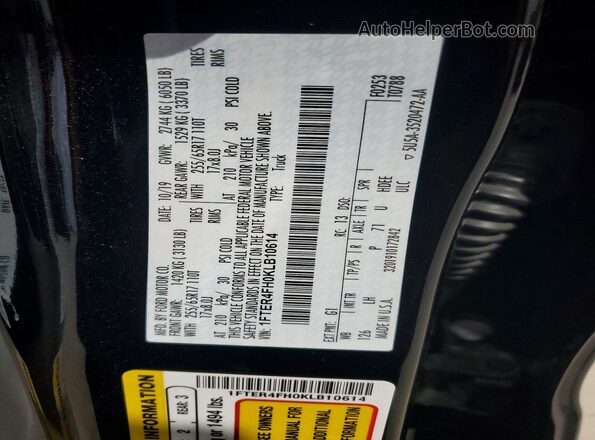 1FTER4FH0KLB10614 2019 FORD RANG Black Widok komory silnika