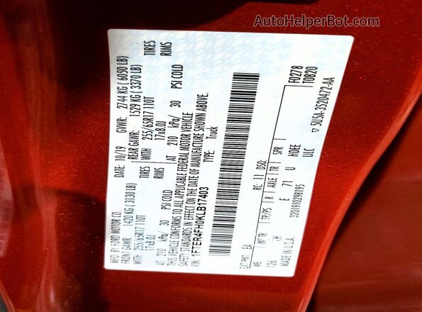 1FTER4FH0KLB17403 2019 FORD RANG Оранжевый Вид подкапотного пространства