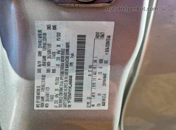 1FTER4FH1KLA66848 2019 FORD RANG Серебряный Вид подкапотного пространства