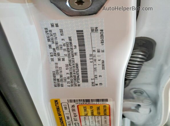 1FTER4LR7SLE45981 2025 FORD RANG White VIN კოდის სტიკერის ხედი