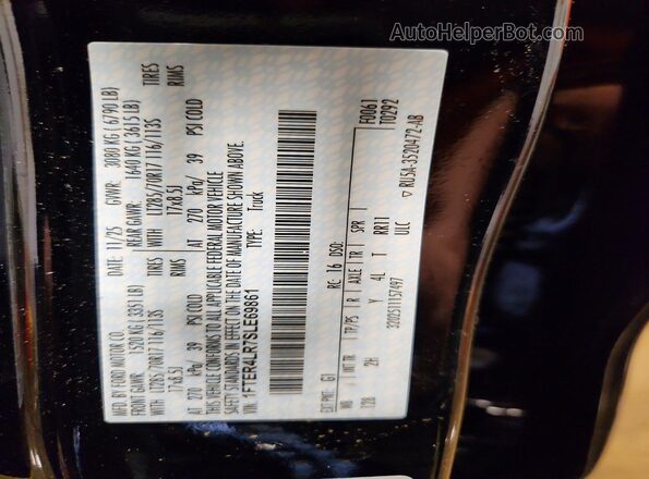 1FTER4LR7SLE69861 2025 FORD RANG Черный Вид наклейки с VIN-кодом