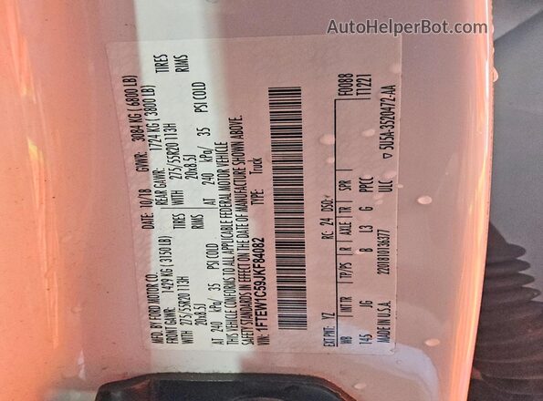 1FTEW1C59JKF84082 2018 FORD F150 Белый Вид подкапотного пространства