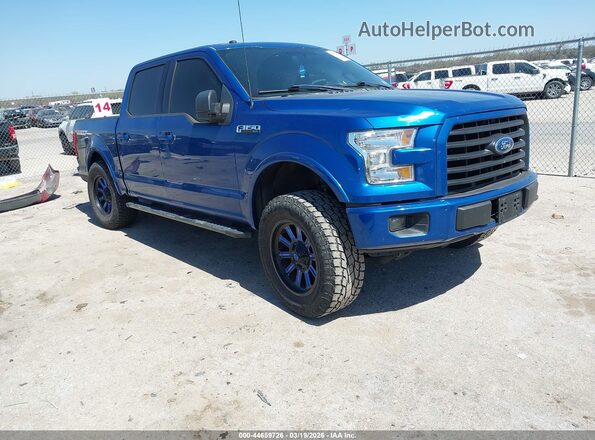 1FTEW1CPXHKE10078 2017 FORD F150 Blue Delantero derecho