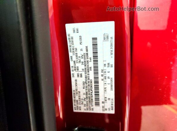 1FTEW1EPXJFD83363 2018 FORD F150 Красный Вид подкапотного пространства