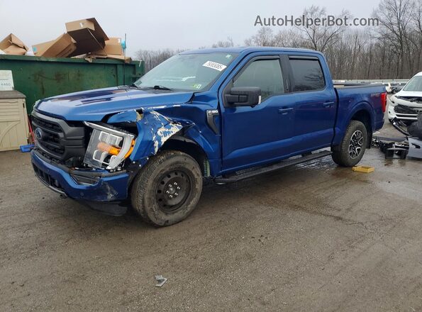 1FTEW1EPXNKD93775 2022 FORD F150 Синий Передняя левая четверть