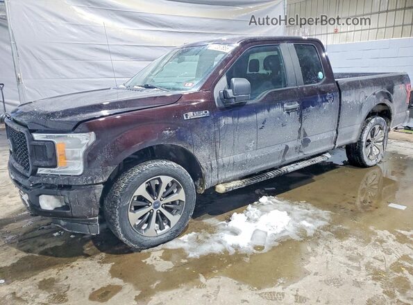 1FTEX1EP0KKC17813 2019 FORD F150 Burgundy Vista tres cuartos delantera izquierda