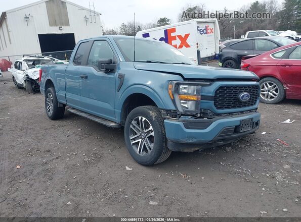1FTEX1EP9PKD71010 2023 FORD F150 Синий Передняя правая четверть