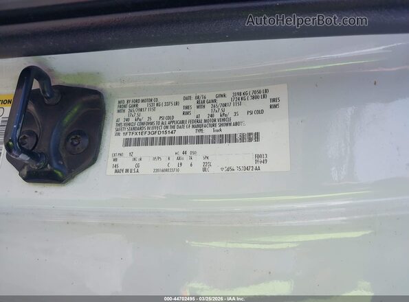 1FTFX1EF3GFD15147 2016 FORD F150 Белый Вид подкапотного пространства
