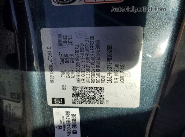 1G1FH3D73P0108269 2023 CHEVROLET CAMARO Угольный Вид наклейки с VIN-кодом