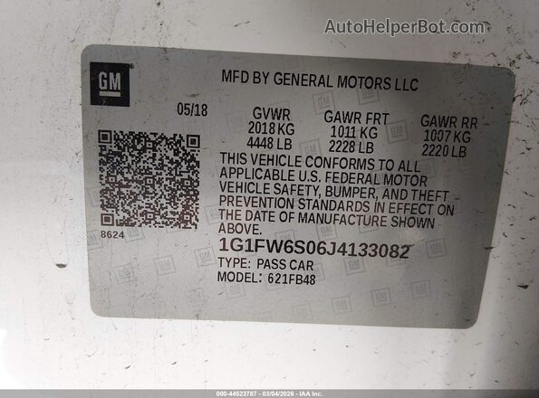 1G1FW6S06J4133082 2018 CHEVROLET BOLT Белый Вид подкапотного пространства