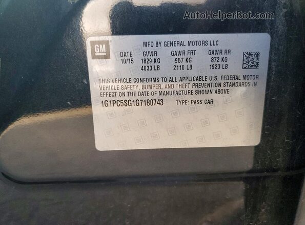 1G1PC5SG1G7180743 2016 CHEVROLET CRUZE Черный Вид подкапотного пространства