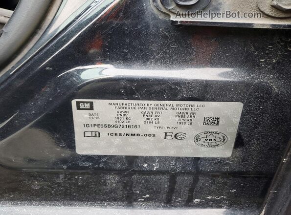 1G1PE5SB9G7216161 2016 CHEVROLET CRUZE Black Vista del compartimento del motor