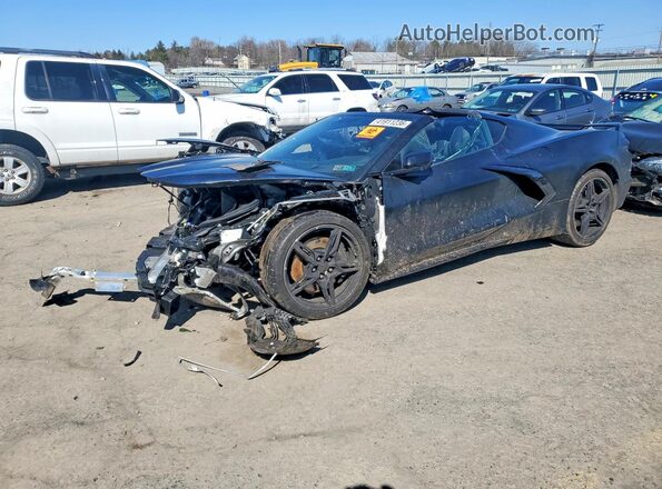 1G1Y72D49L5116966 2020 CHEVROLET CORVETTE Черный Передняя левая четверть