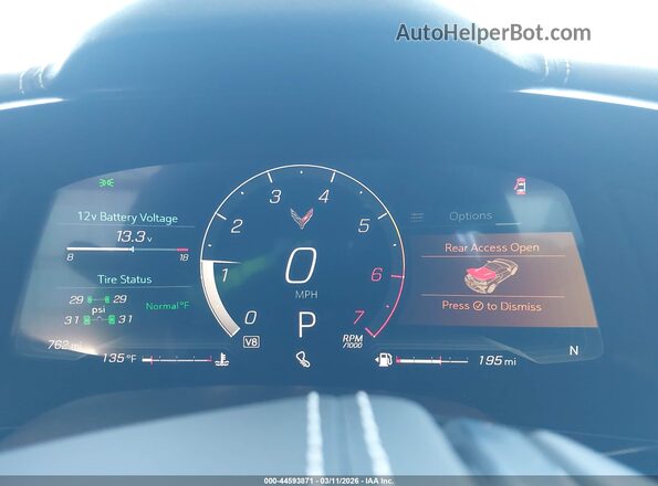 1G1YA2D45S5111957 2025 CHEVROLET CORVETTE Gray Հետևի նստատեղերի տեսք