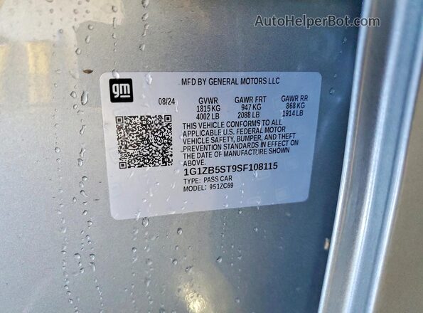 1G1ZB5ST9SF108115 2025 CHEVROLET MALIBU Серебряный Вид подкапотного пространства
