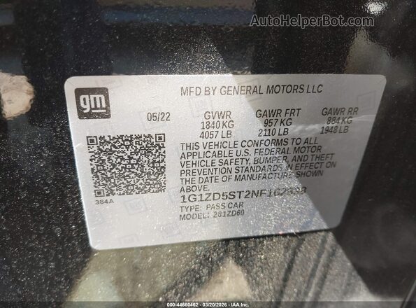 1G1ZD5ST2NF162838 2022 CHEVROLET MALIBU Черный Вид подкапотного пространства