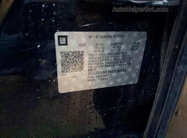 1G1ZD5ST7KF136943 2019 CHEVROLET MALIBU Черный Вид задних сидений