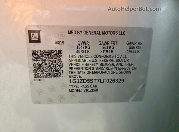 1G1ZD5ST7LF026329 2020 CHEVROLET MALIBU Серебряный Вид подкапотного пространства