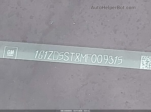 1G1ZD5ST8MF009315 2021 CHEVROLET MALIBU Черный 