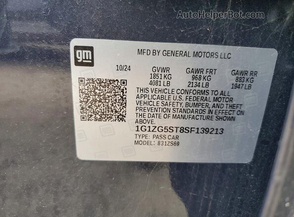 1G1ZG5ST8SF139213 2025 CHEVROLET MALIBU Синий Вид подкапотного пространства
