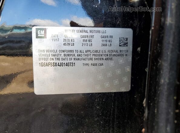 1G6AF5SX4J0140731 2018 CADILLAC ATS Black Widok naklejki z numerem VIN