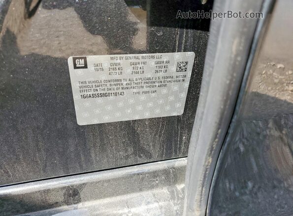 1G6AS5SS8G0118143 2016 CADILLAC CTS Серый Вид наклейки с VIN-кодом