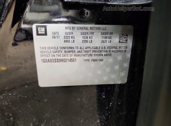 1G6AX5SS9H0214561 2017 CADILLAC CTS Черный Вид наклейки с VIN-кодом