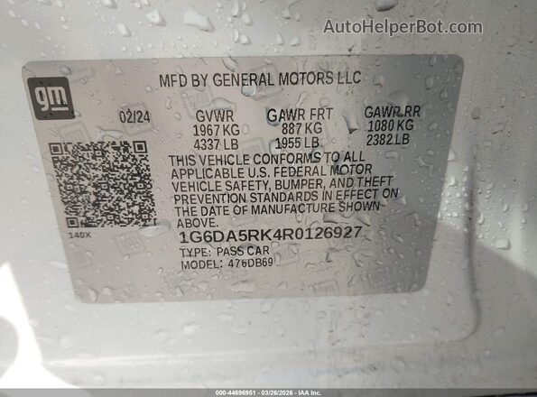 1G6DA5RK4R0126927 2024 CADILLAC CT4 White Widok komory silnika