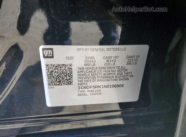 1G6DF5RK1N0106906 2022 CADILLAC CT4 Черный Вид подкапотного пространства
