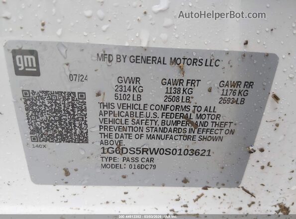 1G6DS5RW0S0103621 2025 CADILLAC CT5 Белый Вид подкапотного пространства