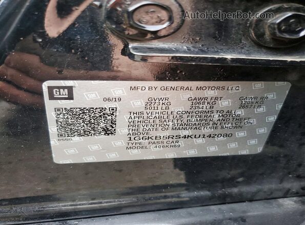1G6KB5RS4KU142080 2019 CADILLAC CT6 Черный Вид наклейки с VIN-кодом