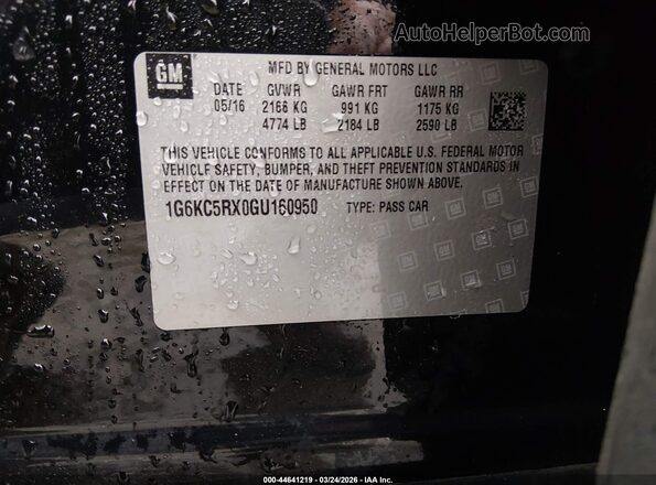 1G6KC5RX0GU160950 2016 CADILLAC CT6 Черный Вид подкапотного пространства