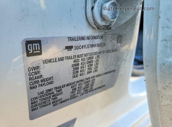 1GC4YLE78NF363538 2022 CHEVROLET SILVERADO Белый Вид подкапотного пространства