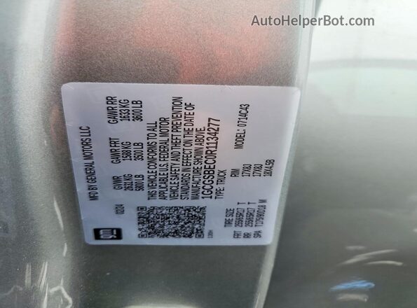 1GCGSBEC0R1134277 2024 CHEVROLET COLORADO Серебряный Вид наклейки с VIN-кодом