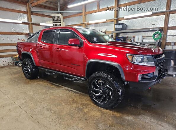 1GCGTEEN4M1293649 2021 CHEVROLET COLORADO Красный Передняя правая четверть