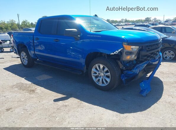1GCPDBEK2NZ623826 2022 CHEVROLET SILVERADO Синий Передняя правая четверть