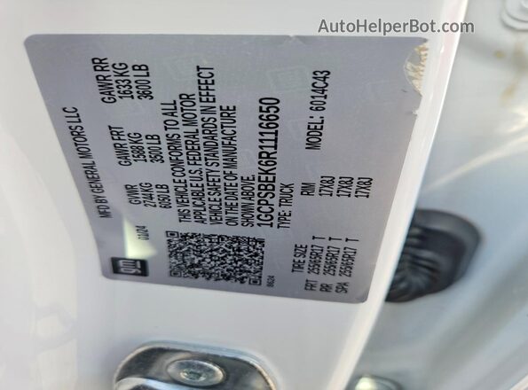 1GCPSBEK6R1116650 2024 CHEVROLET COLORADO Белый Вид подкапотного пространства