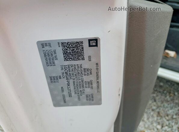 1GCWGAFP0K1271332 2019 CHEVROLET EXPRESS White Widok komory silnika