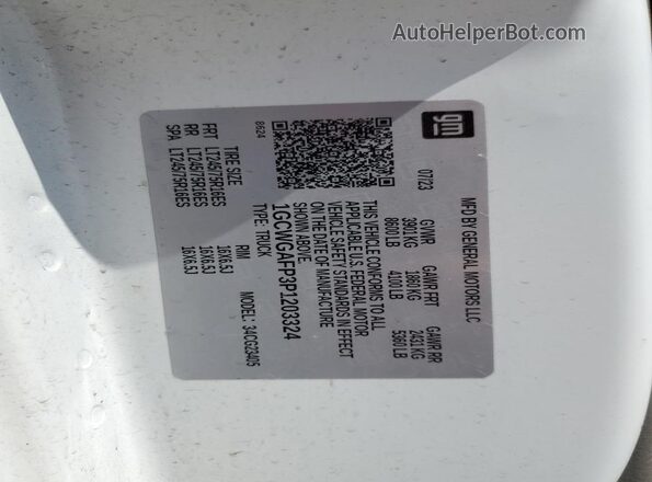 1GCWGAFP3P1203324 2023 CHEVROLET EXPRESS White Widok wnętrza 360 stopni