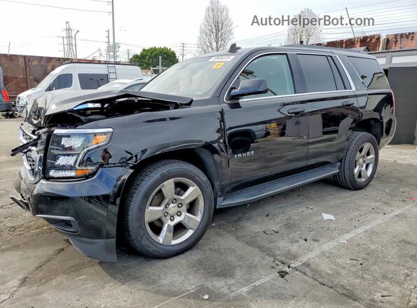 1GNSCBKC2JR390042 2018 CHEVROLET TAHOE Черный Передняя левая четверть