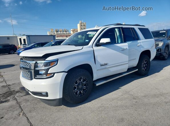 1GNSCBKCXJR395537 2018 CHEVROLET TAHOE Белый Передняя левая четверть
