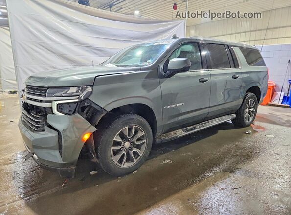 1GNSKCKT1PR513797 2023 CHEVROLET SUBURBAN Зеленый Передняя левая четверть