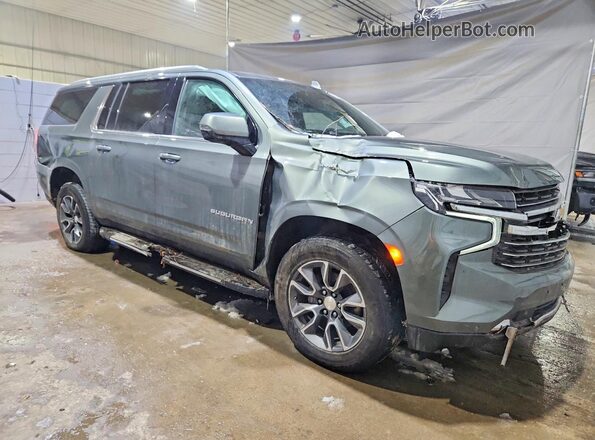 1GNSKCKT1PR513797 2023 CHEVROLET SUBURBAN Зеленый Передняя правая четверть