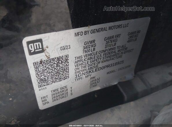 1GNSKLED0PR318925 2023 CHEVROLET TAHOE Black Вид підкапотного простору