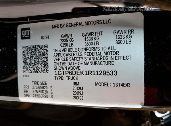 1GTP6DEK1R1129533 2024 GMC CANYON Black Engine compartment view