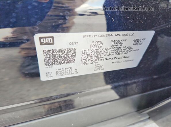 1GYKPCRS0MZ221863 2021 CADILLAC OTHER Blue Vista interior de 360 grados