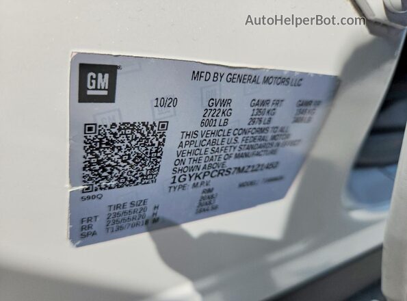 1GYKPCRS7MZ121453 2021 CADILLAC OTHER White Շարժիչի բաժամունքի տեսք