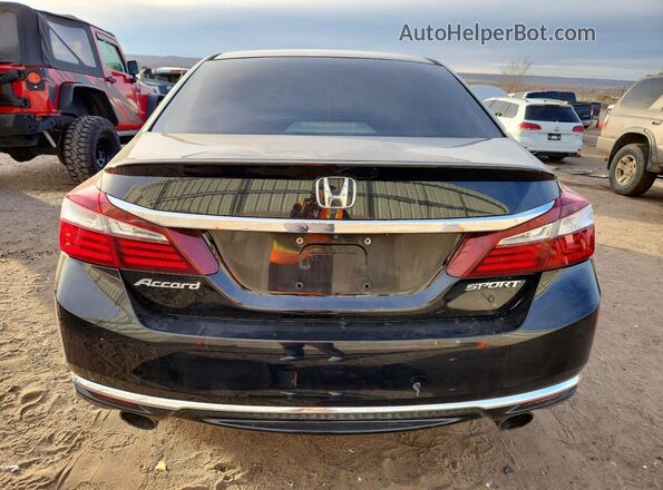 1HGCR2F52HA303676 2017 HONDA ACCORD Черный Вид сзади